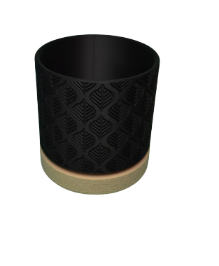 Wandpot - Zwart/Beige